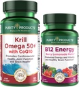 Výrobky pro čistotu Bundle - Krill Omega 50 + s CoQ10 + B-12 Energy Melt - Krill Omega 50 + s CoQ10 (Krill Oil, Fish Oil, CoQ10, Vitamin D) B-12 Berry Melt (Methylkobalamin B12 + B6 + D3 + Více)