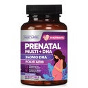 Prenatální vitamíny pro ženy - Multivitamin s DHA, kyselina listová, vitamin C, B12, železo & Omega-3 - Před, Během těhotenství a post dodatek pro zdravý růst a vývoj mozku - 60 Softgels