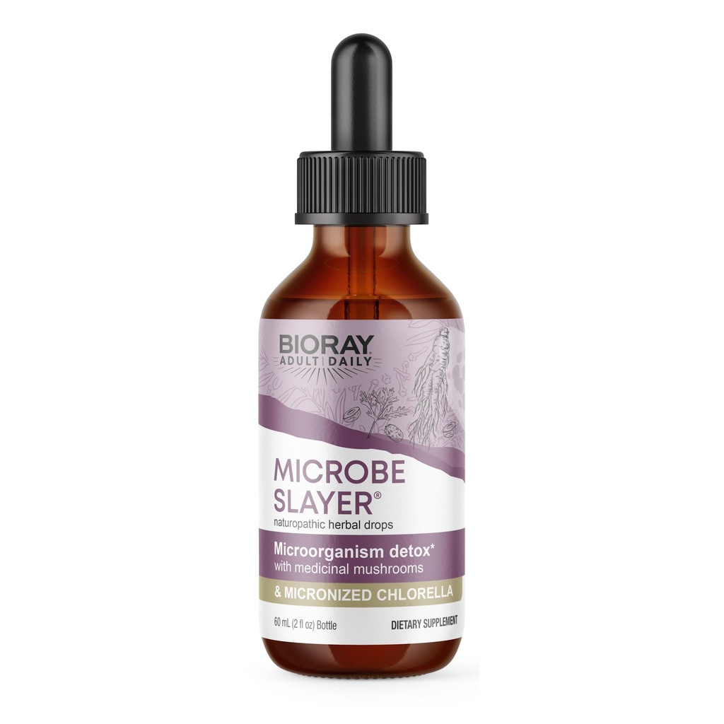 BIORAY Daily Microbe Slayer - 2 fl oz - Promotes Balance of Intestinal Microbes & Nurishes The Jatra - Non- GMO, Vegetarian, gluten zdarma