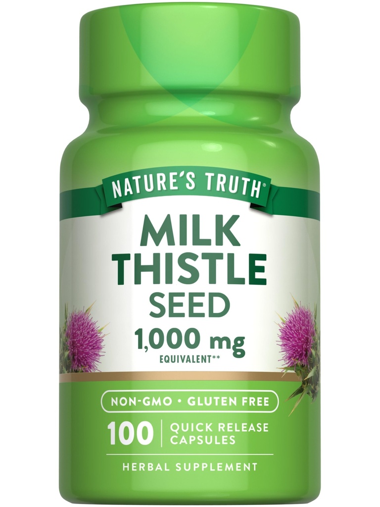 Nature 's Truth Milk Thistle Seed Extract 124; Bylinný dodatek 124; 100 Kapsle 124; Non- GMO & Gluten zdarma