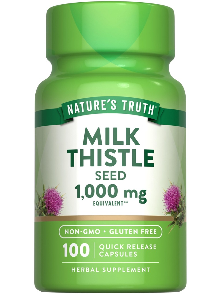 Nature 's Truth Milk Thistle Seed Extract 124; Bylinný dodatek 124; 100 Kapsle 124; Non- GMO & Gluten zdarma