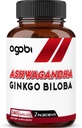 agobi 1600mg Ashwagandha s doplňkem Ginkgo Biloba - Super Extract Formule pro imunitní systém, Energy Production, Memory Health & Focus - 240 Veggie Kapsle