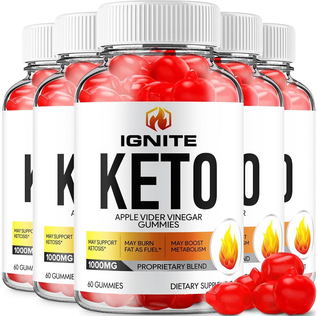 (5 Pack) Ignite Keto ACV Gummies - Advanced Formule Ignite Keto Plus ACV Gummies Apple Cider Ocet Ignite ACV Dietní doplněk Muži (300 Gummies)