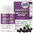HybrideB Sambucus Elderberry Imunitation Support with Vitamin C, Zinek, Vitamin D3 - Antioxidant & Imunita Dodatek, 1 měsíc Dodávka - 9 v 1 Black Elderberry Děti a dospělí - 60 Kapsle