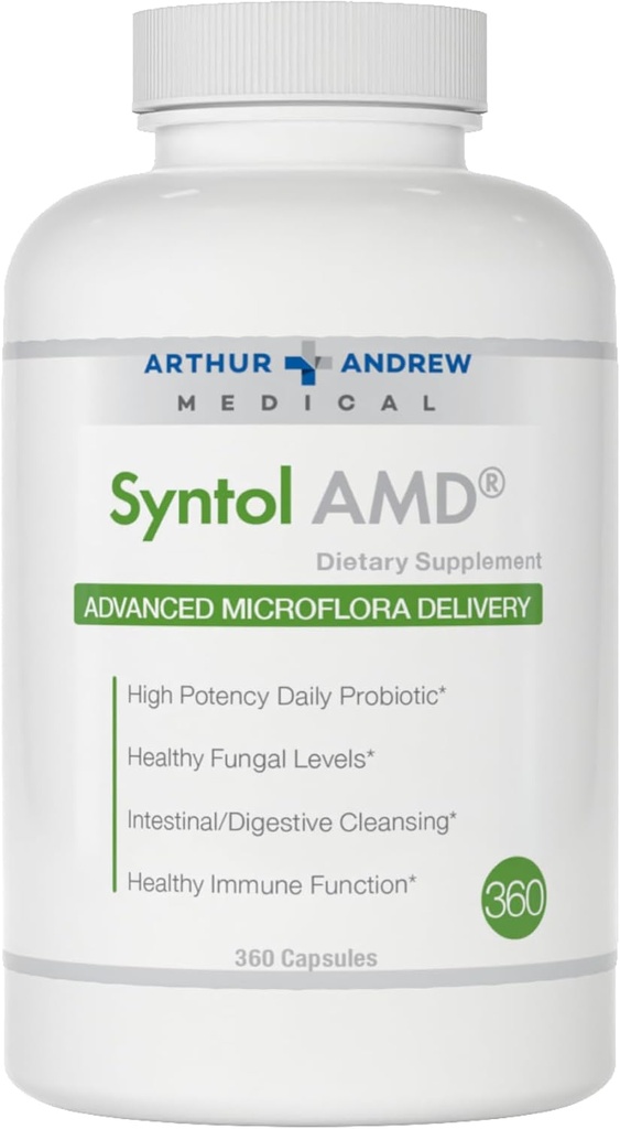Arthur Andrew Medical, Syntol, 3-in-1 Formule s probiotika, Prebiotický fiber & Yeast Cleansing Multi- Enzymy, 360