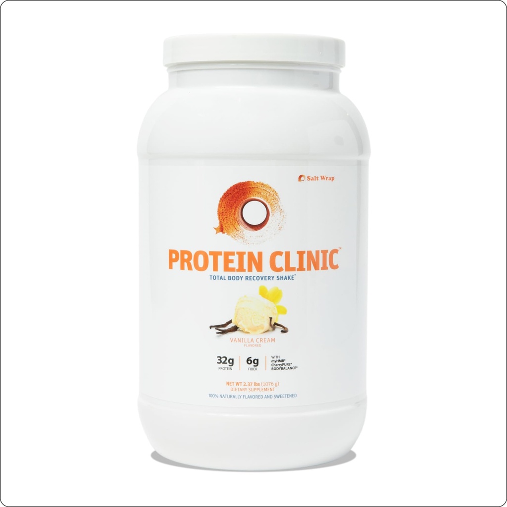 SaltWrap Protein Clinic - celkové tělo recovery Shake s kolagen Peptides, HMB, Tart Cherry Extract, Pea Protein Powder Isolát, Prebiotic Fiber for Joints Natural Muscle Builder & Recovery - Vanilla