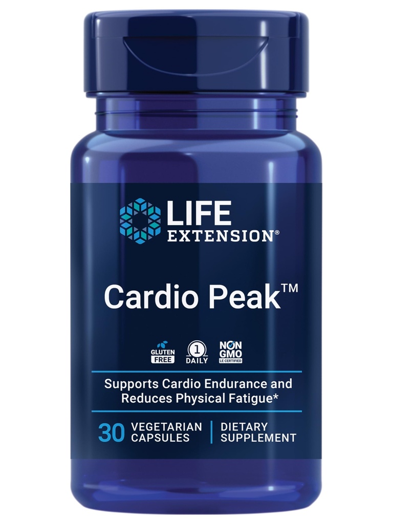 Life Extension Cardio Peak, Kardiovaskulární dodatek, Heart Health, arjuna, 1-Daily, Gluten Free, Non- GMO, Vegetariánské, 30 Kapsle