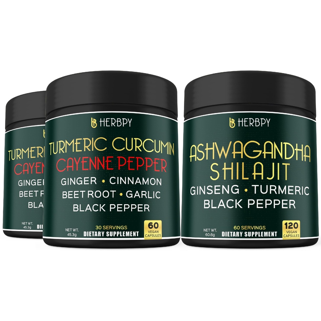 Bundle 7in1 Kurkumin kurkumin & 5in1 Ashwagandha Shilajit Dodatek