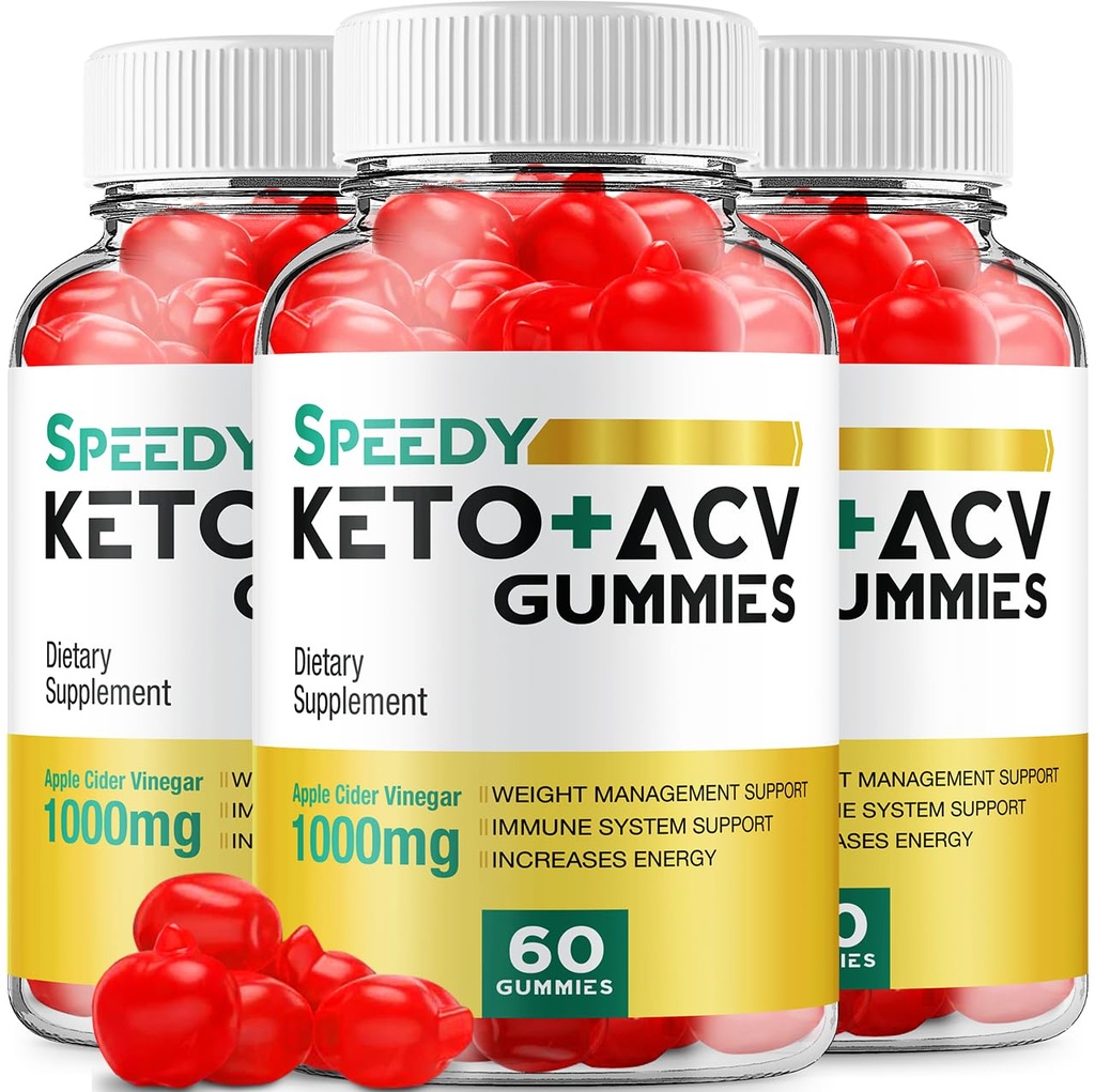 (3 Pack) Speedy Keto ACV Gummies - Advanced Formule Speedy Keto Plus ACV Gummies Apple Cider Ocet Speedy ACV Dietní doplněk muži Ženy (180 Gummies)