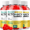 (3 Pack) Speedy Keto ACV Gummies - Advanced Formule Speedy Keto Plus ACV Gummies Apple Cider Ocet Speedy ACV Dietní doplněk muži Ženy (180 Gummies)