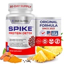 Spike Protein Detox - Spike Supplement for Protein Balance - Neochucené 3in-1 Blend s Nattokinase 4000Fu, Bromelain 500mg, Curcumin 1000mg - Made in The USA - 60 Kapsle, 30 Day Supply