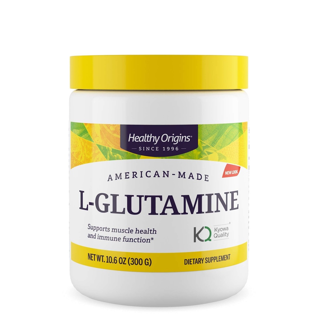 Zdravý původ L- glutamin (American- Made, Non- GMO, gluten zdarma, podpora svalů, imunitní podpora), 10.6 Ounce