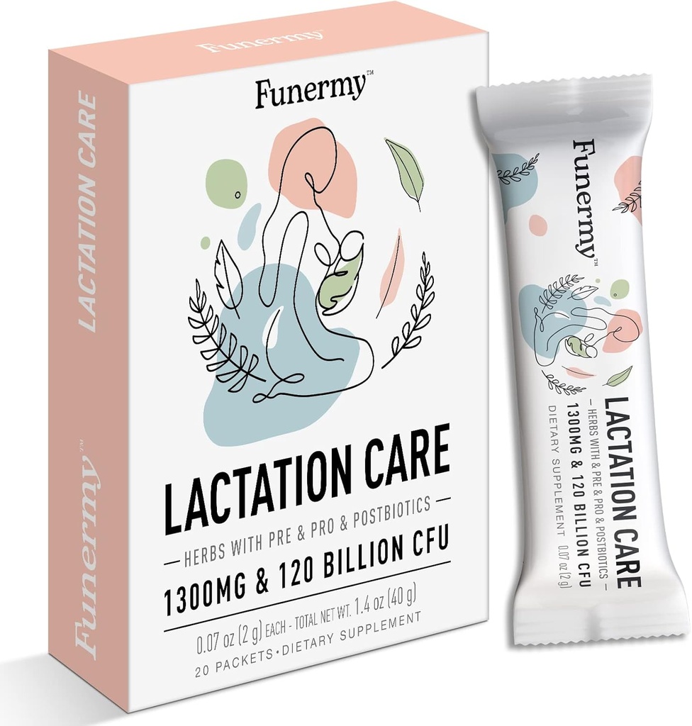 Doplněk pro postnatální probiotika Kojení - Postpartum Vitamíny pro kojící matky, Postpartum Probiotika Kojení Podpora pro Gut a stravovací zdraví, 20 Packets