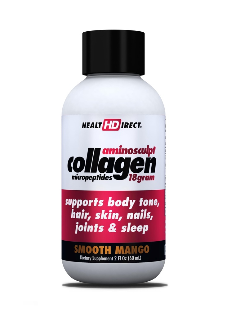 ZDRAVÍ DIRECT - Medical- Class Liquid Collagen Shots - AminoSculpt Sugar- Free - hladké Mango - 12 Služeb, (12pk, 2oz Shots) - Dobré pro spojky, kosti, & Spánek - Lepší vlasy, kůže a hřebíky