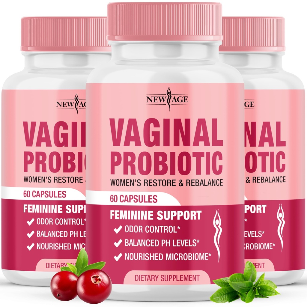 Nový věk Vaginální Probiotika pro ženy s prebiotika, Cranberry Extract, a Lactobacillus Probiotic Blend, podporuje zdravé pH bilance, zápach řízení, Vaginální Flora - 180 Kapsle