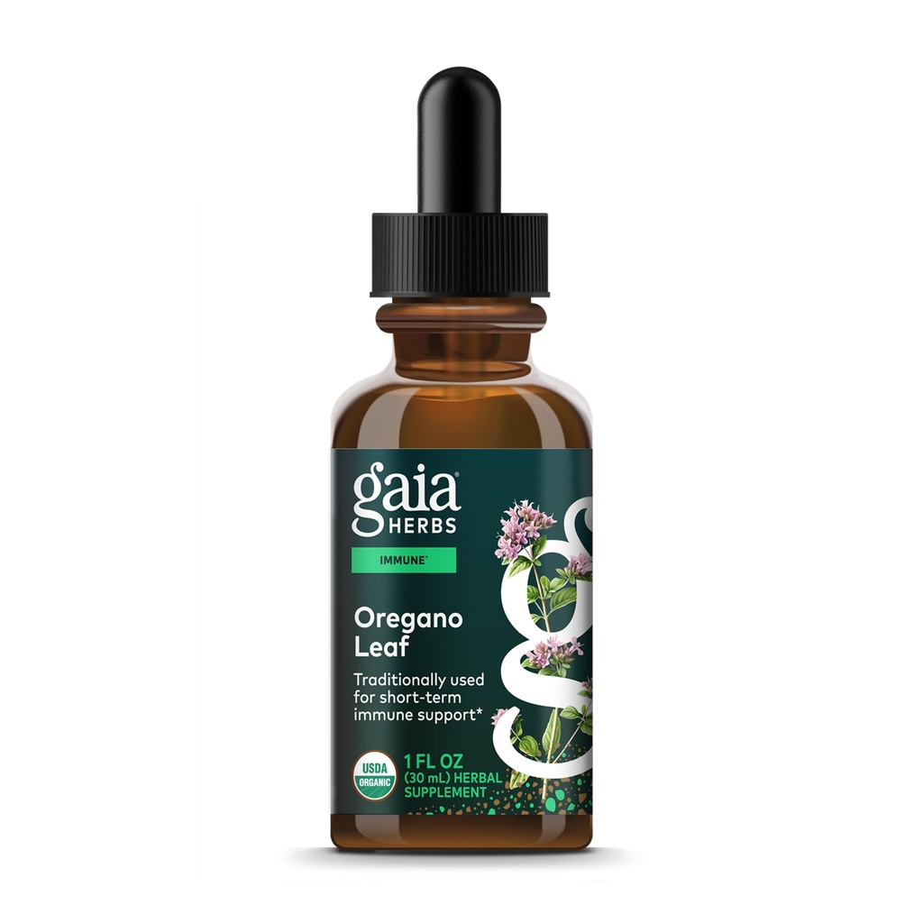 Gaia Herbs Oregano Leaf - Imunitní podpora Bylinný dodatek - s Oregano Leaf Extract - Certified Organic - 1 Fl Oz (23 Služeb)
