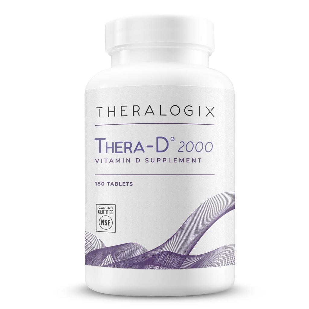 Teralogix Thera-D 2000 Vitamin D dodatek - 2000 IU (50 mcg) Vitamin D3 Tablety - 180- Day Supplement imunitní podpory pro ženy a muže - AIDS Bone & Heart Health - NSF Certified -180 Tablet