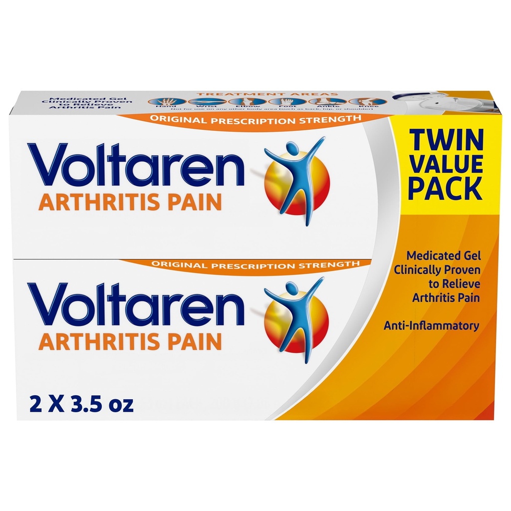 Voltaren Artritis Pain Gel pro Powerful Topical Artritis Pain Relief with Diclofenac - NEW Easy Open Cap - 100 g x 2