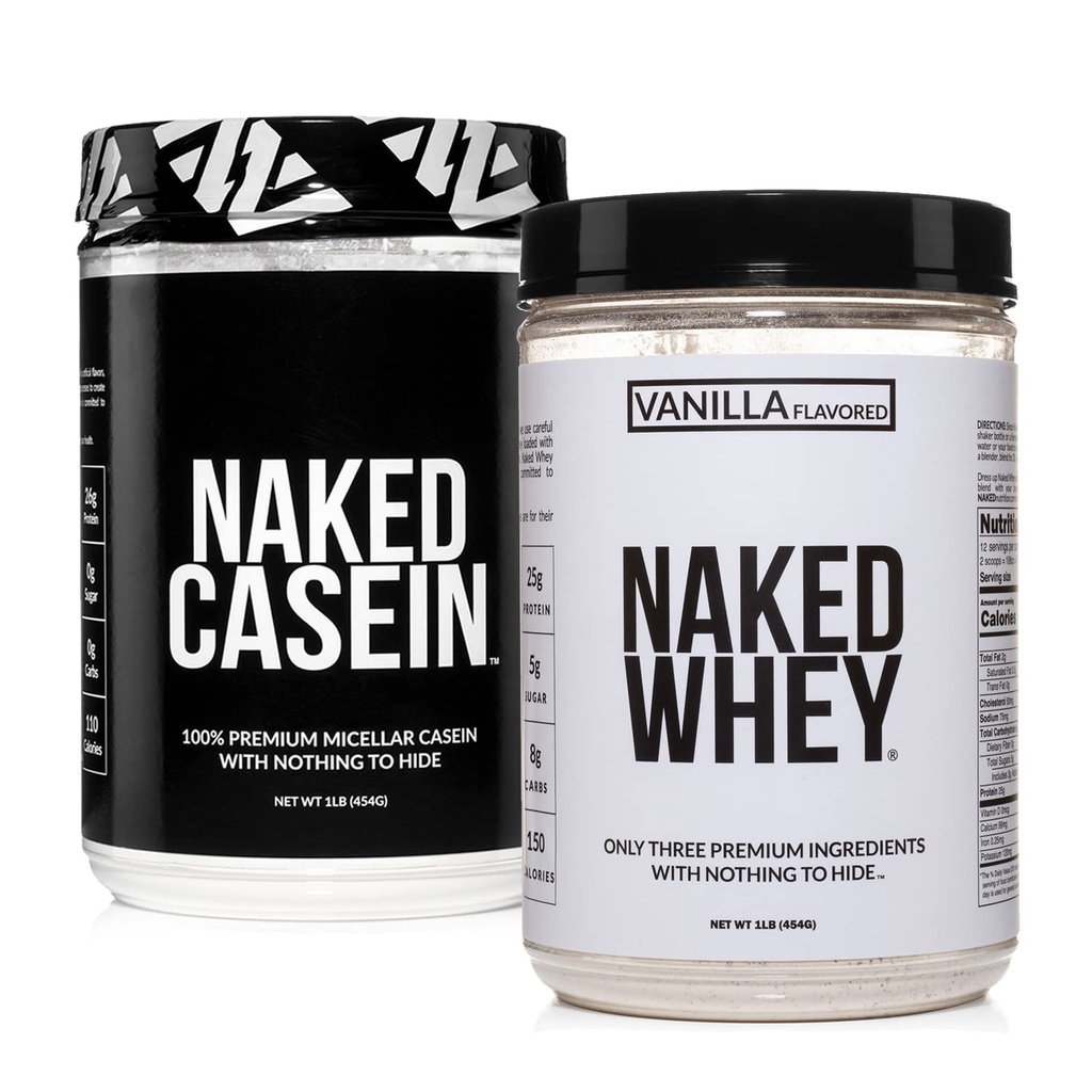 NAKED Grass Fed Protein Bundle: 1LB Casein a 1LB Vanilla Syrovátka