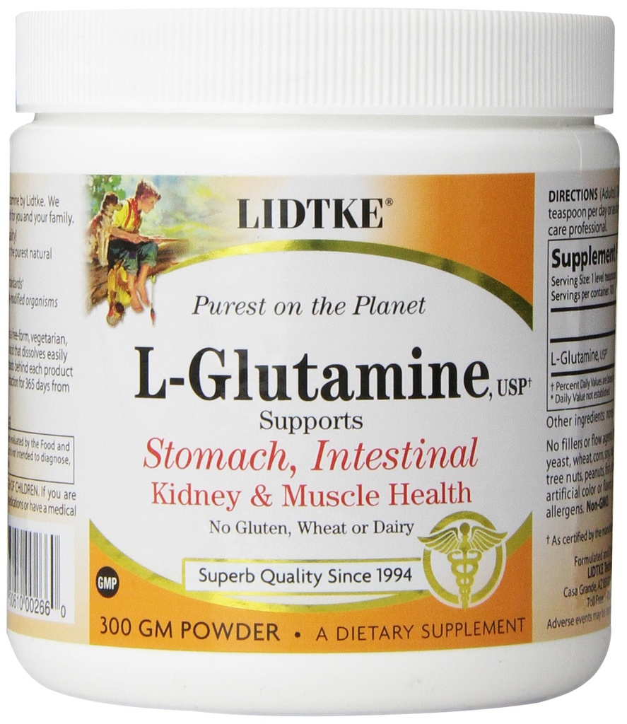 Lidtke Technologies L- glutamin prášek, 300 gramů