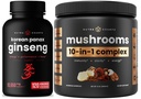 NutraChamps 10-in-1 Houby Powder & ženšen - Ultimate Energy, Stamina & Cognition Support Bundle.