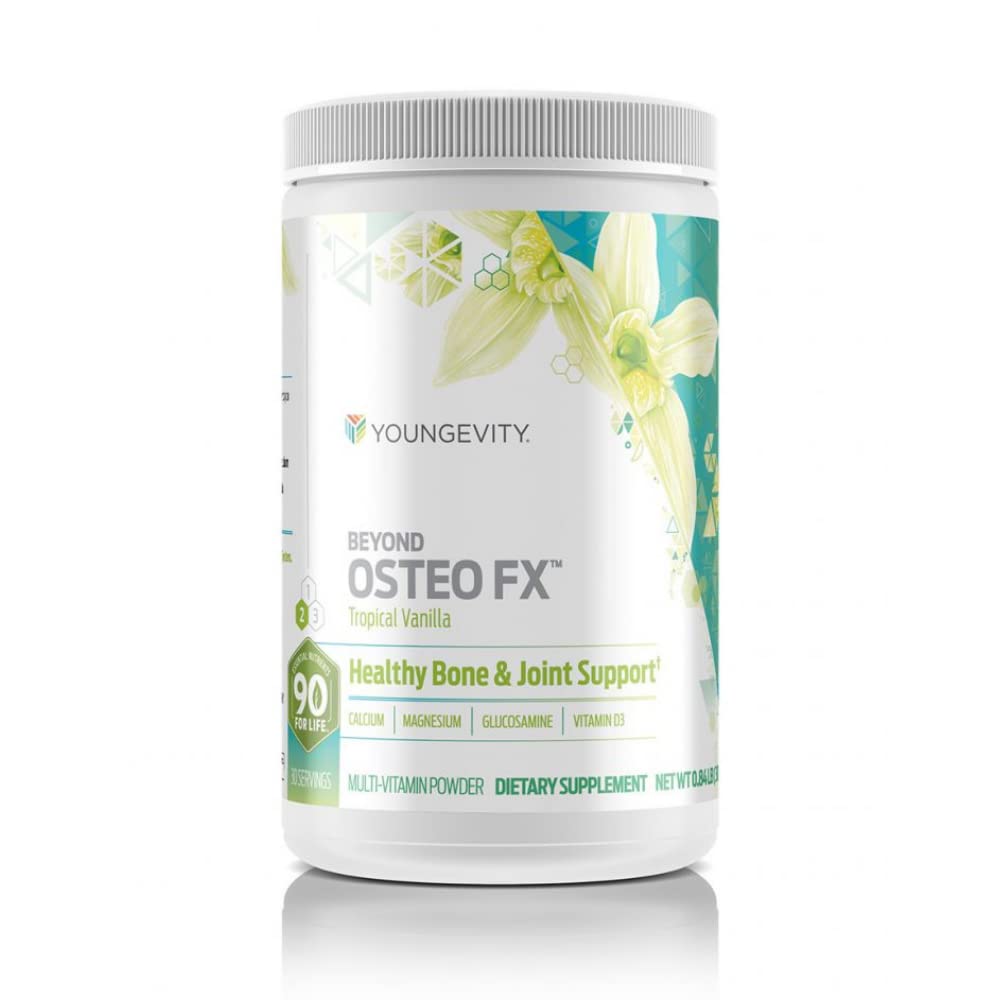 Youngevity Beyond Osteo- FX ™ Powder - 1200 mg s vitaminem D3, fosforečnanem vápenatým, hořčíkem a zinkem - doplněk citronanu vápenatého pro ženy a muže - Non- GMO, gluten- Free - Tropical Vanilla