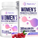 Vaginální probiotika pro ženy - 300 miliard CFU 12 Strany Probiotika s Prebiotický, Organic Cranberry Extract Denní Ženský probiotika pro Vaginální, Močové, Digestivní, Gut, Imunitní zdraví, 60 Kapsle