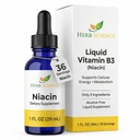 Tekutý vitamín B3 Kapky - Studený zpracovaný Niacin dodatek, podporuje jazyk a kůži zdraví - Vegan, non-alkoholik a kvalita Tested.- 1 Fl. Oz, 36 Služební
