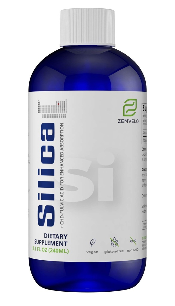 Liquid Ionic Silica - Vlasy, kůže a nehty Nutrition CLAS124; Kolagen Support CLAS124; Společná podpora pro zdravotní Tendons & Cartilage CLAS124; 8 oz, 48 Day Supply