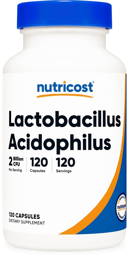 Nutricost Lactobacillus Acidophilus 2 miliardy CFU per Serving (120 tobolek)