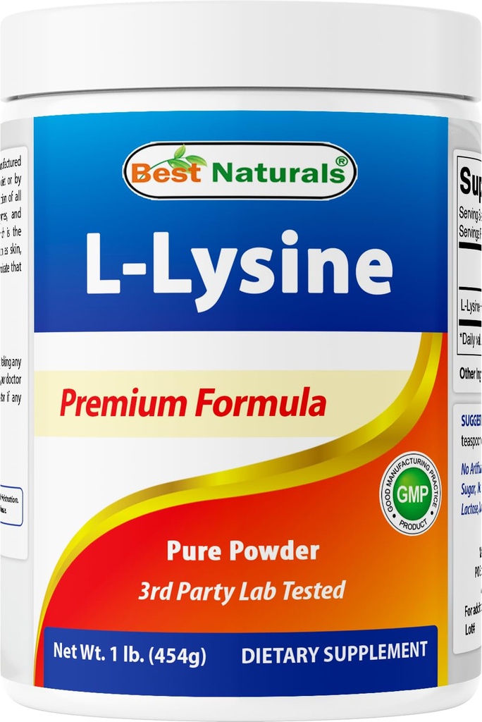Nejlepší Naturals Lysin Powder, 1 libra - 100% Pure (1 LB (balení po 1))