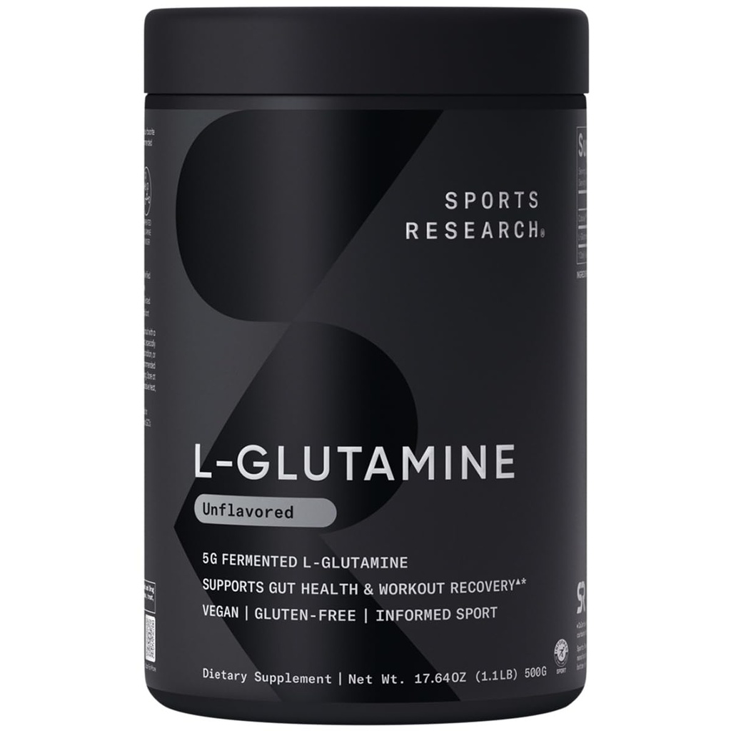 Sport Research L-glutamin - Cvičení Recovery, Imunitní zdraví & Gut Zdraví Podpora - 5 G per Serving - 17.64 Oz