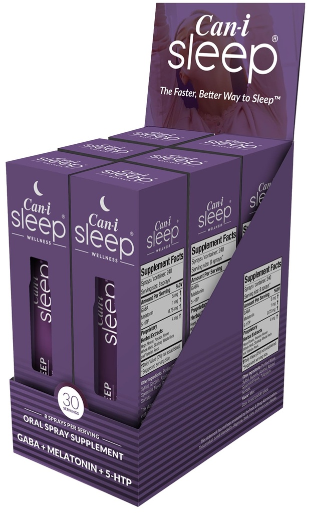 Nejrychlejší spánkový sprej Práce za 10 minut, Nejlepší spánková pomoc pro dospělé, Relaxium Through The Night with Can- i Sleep All Natural Sleep Vitamíny - 180 Sluhy