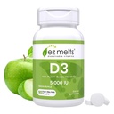 EZ Melts Rozpustný vitamin D3 5000 IU, bez cukru, 3měsíční zásoba - 1 balení