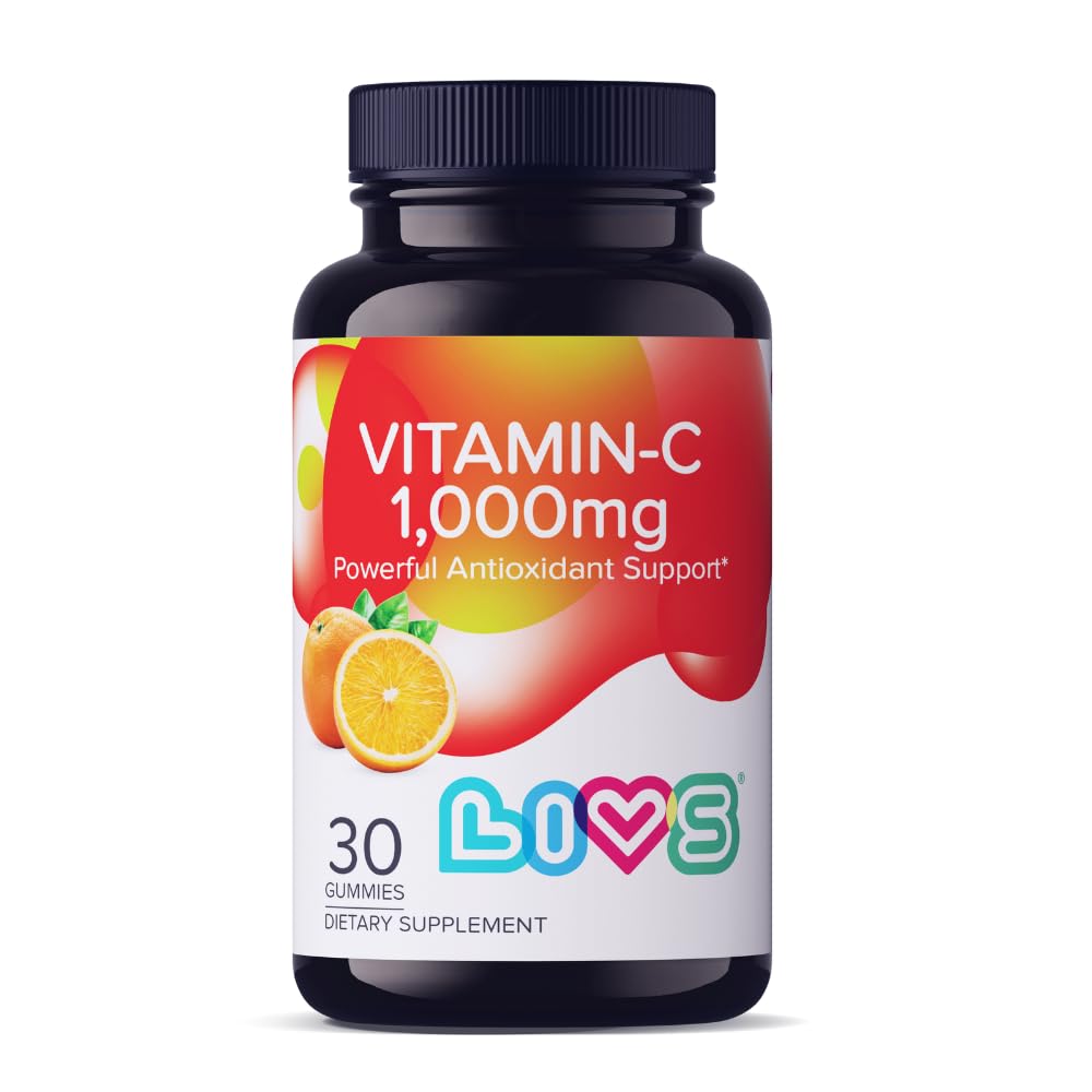 Vitamin C 1000mg Gummie pro děti a dospělé 124; Antioxidant & Imunitate Support Supplementary PHAR124; Vegan Multivitamin pro vlasy, kůže a nehty PHAR124; Non- GMO, gluten- Free, Gelatin- Free Chewable 1000mg per Serving 30 Ct