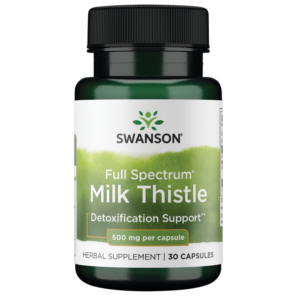 Swanson Full Spectrum Milk Thistle 500 miligramů 30 Kapsle