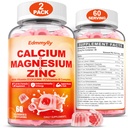 Vápník Magnesium Zinkový dodatek Gummie s vitaminem D3 K2 & B Komplex pro ženy 1000mg vápník Citrát s hořčíkem Gummies pro kosti, Svaly a imunitní podpora, cukr zdarma, Vegan