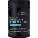 Sports Research ® Alaskan Omega-3 Fish Oil 1040mg + Vitamin D3 2500iu - Podporuje zdraví mozku a srdce - MSC Certified Sustainable · Wild- Catched · Non- GMO · Triglyceridová forma - 120 Počítání Softgels