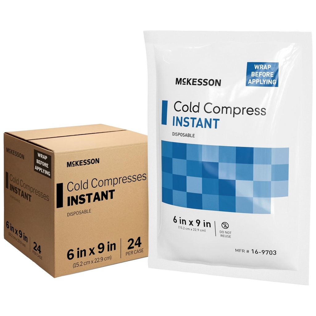 McKesson okamžité studené balíčky 6 "x 9" [24 Pack] - Okamžité ledové balíčky pro zranění Jednorázové, Bolest úlevy, Otok, Spreje - Cestování studené komprese pro sport, První pomoc, Bolest zubů