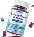 L-Methylfolátové žvýkačky s methyl B12 - Epower Mood, Optimalizace mozku zdraví a posílení imunitního systému. Blueberry Flavor 60 hrabě.