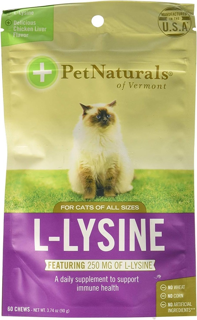 Pet Naturals of Vermont L- Lysin 60 Fun- Shaped Chews for Cats - 2 balení