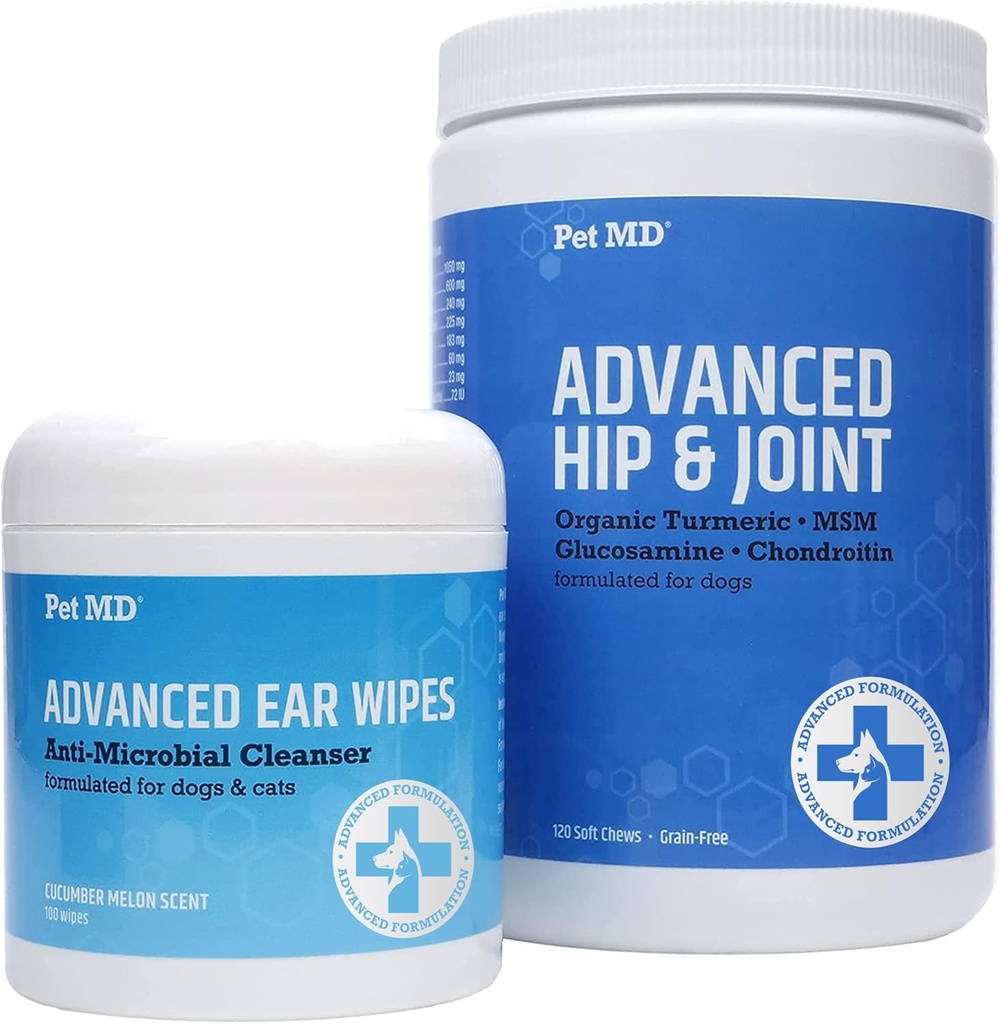 Pet MD Advanced Ušní wipes + Advanced Hip & Joint