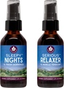 WishGarden Byliny Sleepy Nights Bylinné spánkové podpory + Vážný relaxer přírodní relaxační svalové doplněk (2-2oz Bundle)