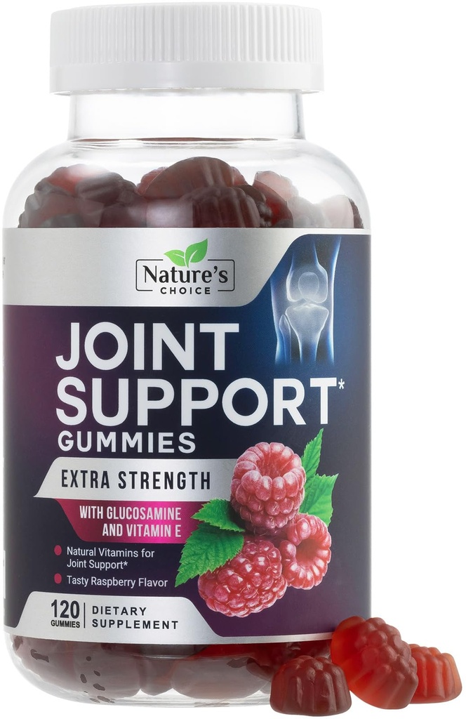 Společná podpora Gummies Extra síla Glucosamine Gummy dodatek s vitaminem E - Přírodní chrupavka a společné zdraví a flexibilita Podpora, Nejlepší podpora Glucosamine Chew pro muže a ženy - 120 Gummies