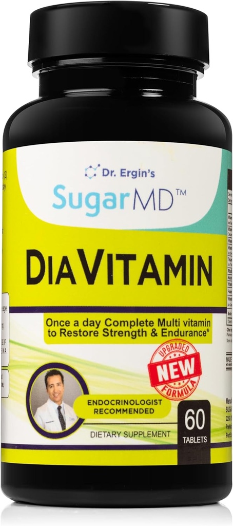 SugarMD Diavitamin dodatek Formule - Multivitamin pro muže a ženy - Multivitaminy a minerály - 60 Multivitaminové tablety - Obnovit sílu a vytrvalost - Non- GMO - gluten- bez