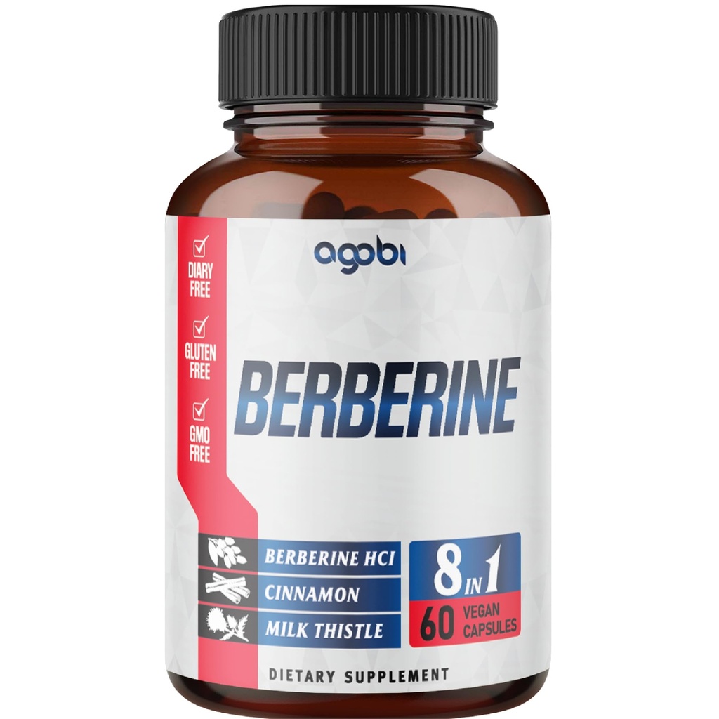 Berberine dodatek s Ceylon, Mléko Thistle, Turmeric, Elderberry & More - Podpora imunity, kardiovaskulární & Gastrointestinální - 60 Počítání na 2 měsíce