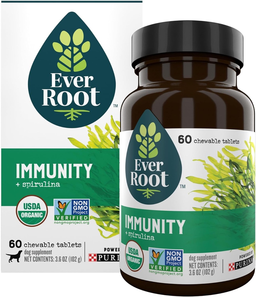 Doplňky EverRoot Dog Power by Purina Imunity Chewable Tablet with Spirulina and Antioxidants - 3.6 oz. Kanystr
