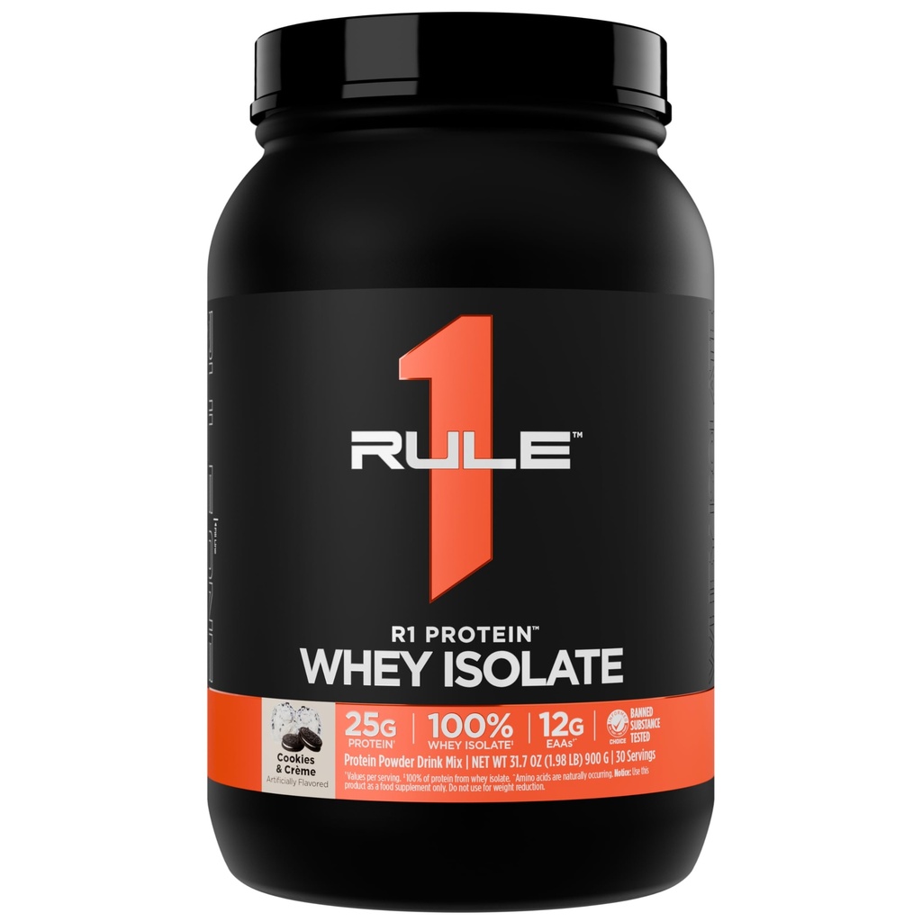 Článek 1 Protein R1 Syrovátka - 25g protein & 6g BCAA exkluzivně z izolovaných a hydrolyzovaných zdrojů pro regeneraci cvičení (2 litry *, cookies & Crème)