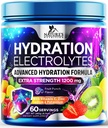 Hydratace Electrolyte Powder 1200mg - Denní tekutý doplňovací nápoj Mix - Electrolyte Multiplier s minerály, draslík & Real Salt, Keto, Non- GMO - Chutné ovocné příchutě Electrolyty - 60 Servings