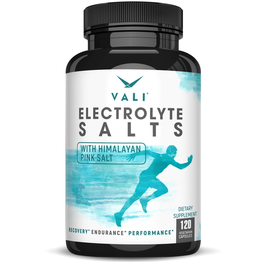 VALI Electrolyte Salts Rapid Orální rehydratace Náhradní pilulky. Hydratace Nutrition Powder Supplement, Recovery & Relief Fast. Keto Salt Mineral Tablets. 120 Veggie Kapsle